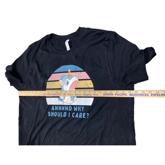 Annnnd Why Should I Care? Funny Sarcastic Unicorn UNISEX 2XL T-Shirt - Picture 6 of 9